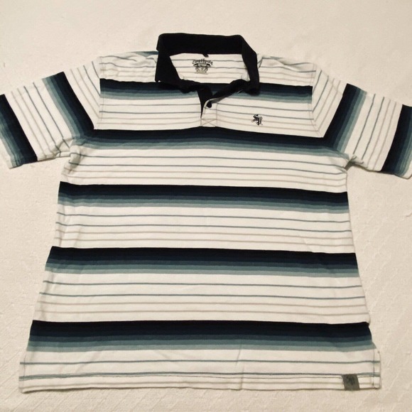 Southpole Other - South Pole Polo Shirt Mens Size XL Black Green White Striped With Collar